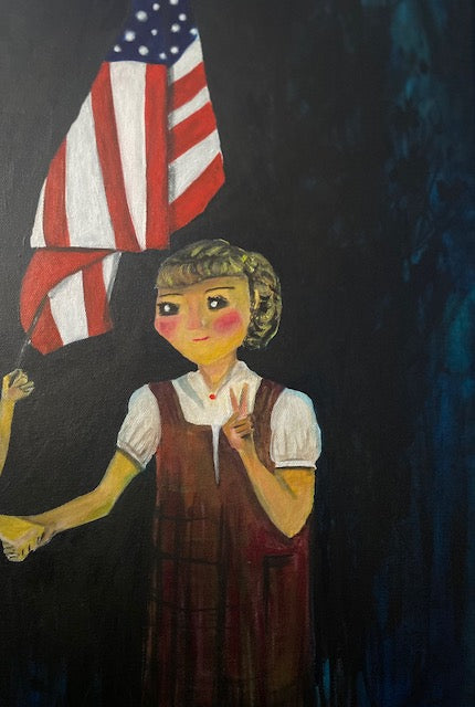 Initiation - Surreal Girl Scout Acrylic Painting by Jackie Harris (20"x20")