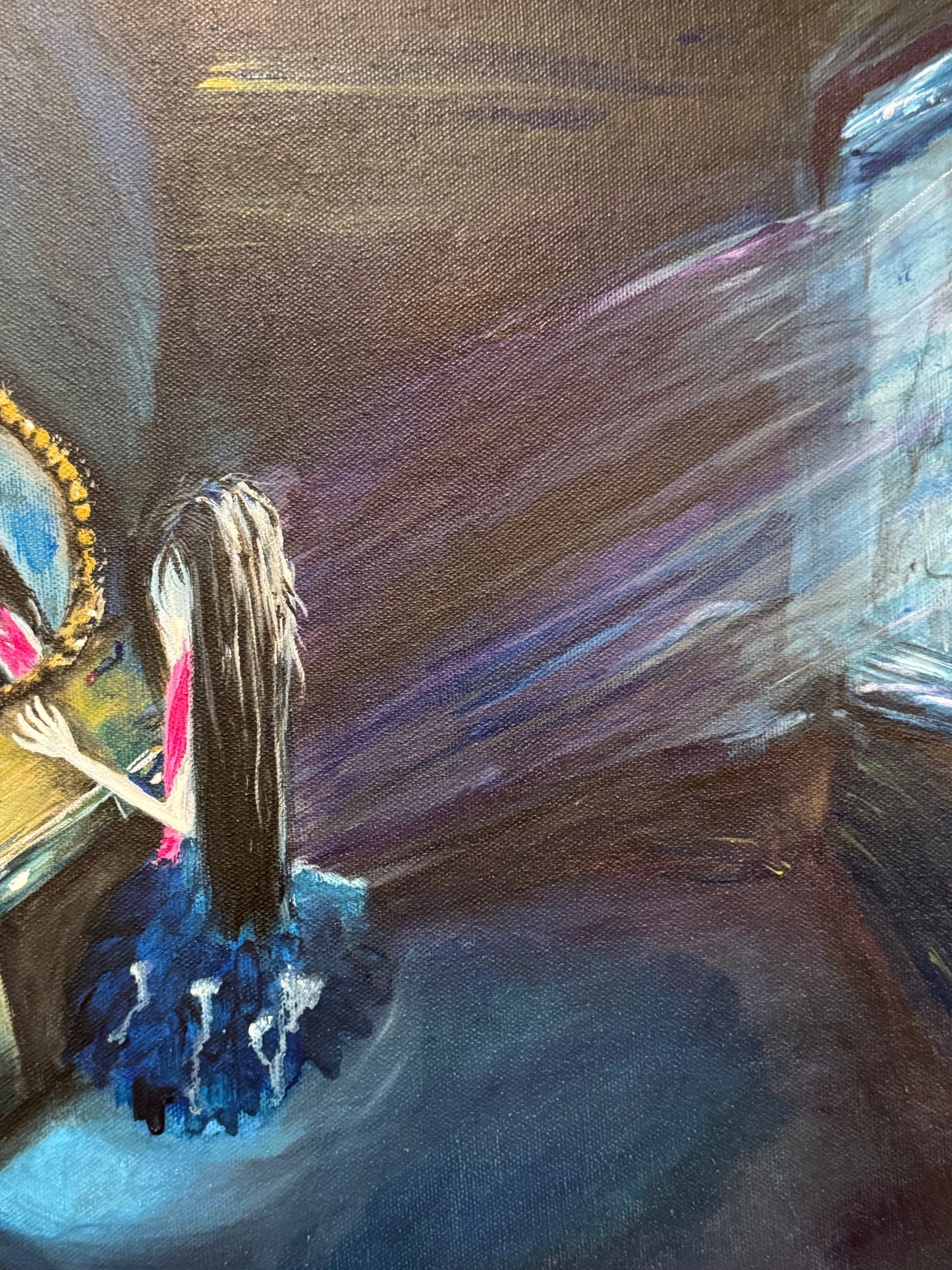 Reflections? – Original 16x20 Ovular Acrylic Painting on Canvas