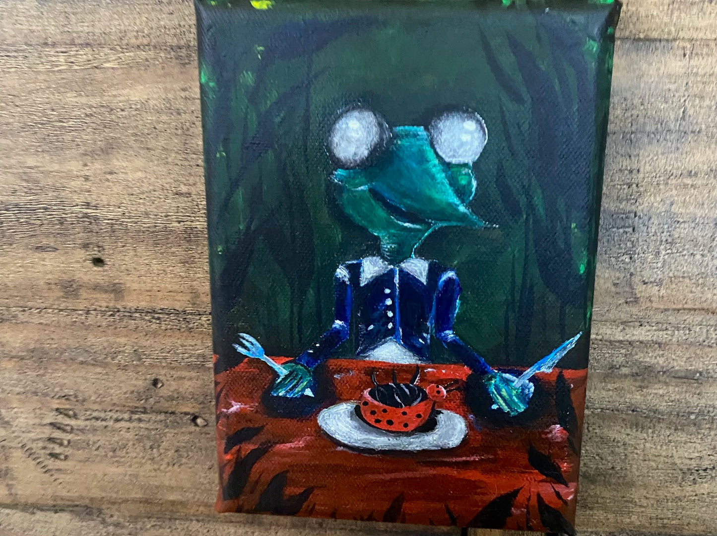 Hungry for Nature – Original Acrylic Painting by Jackie Harris (5x7)