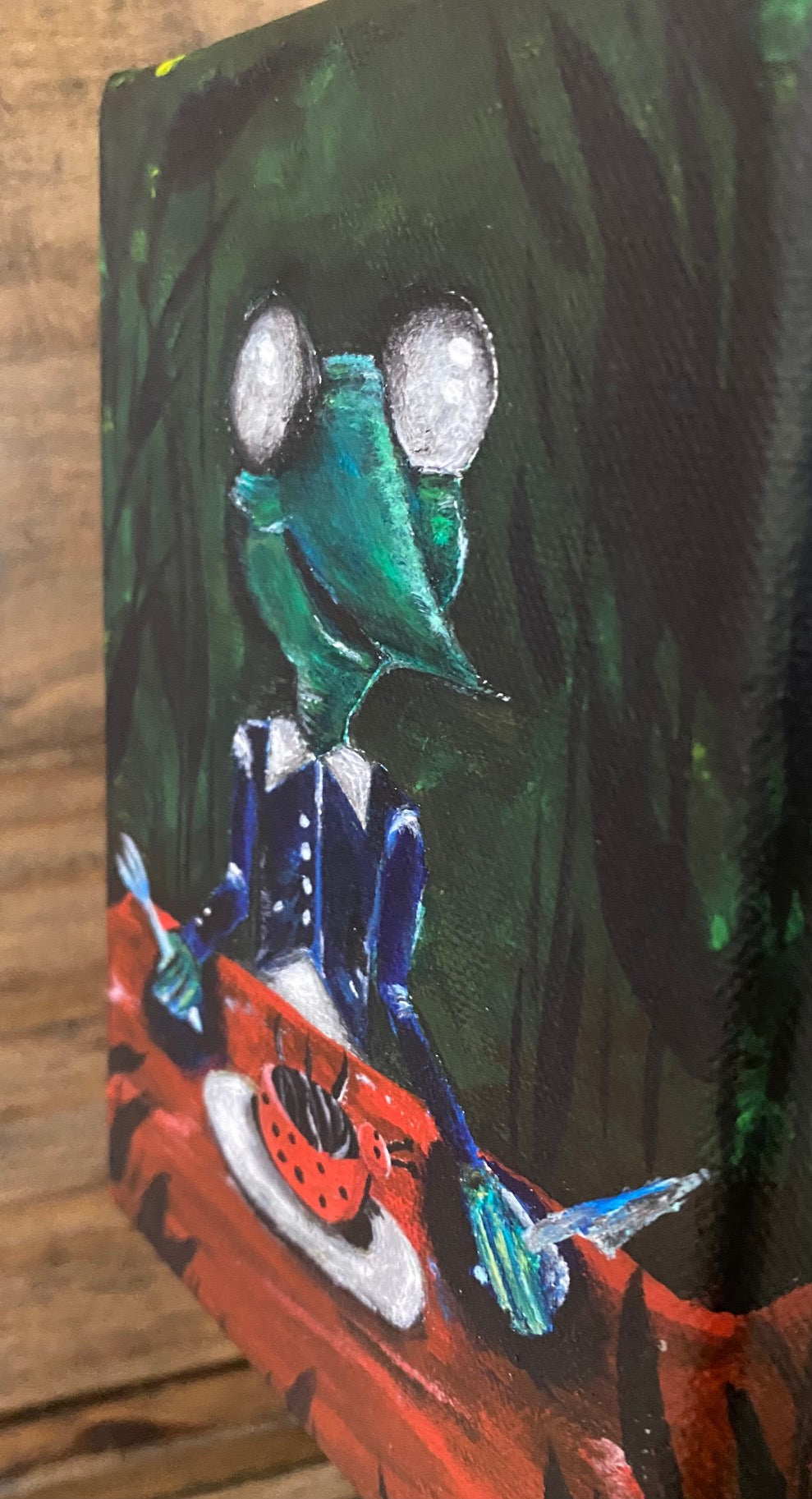 Hungry for Nature – Original Acrylic Painting by Jackie Harris (5x7)