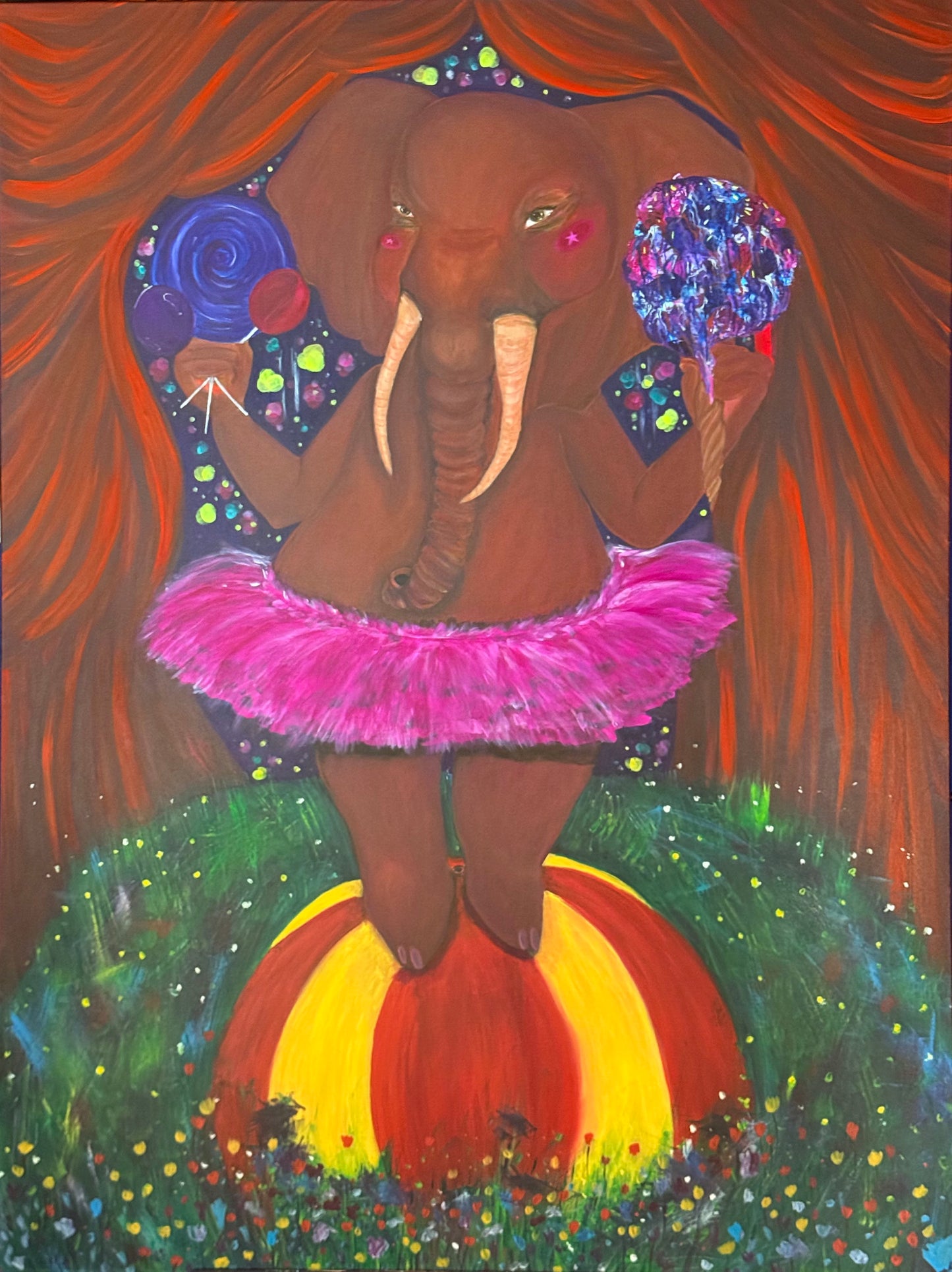 The Waiting Performer – 36"x48" Original Acrylic on Canvas by Jackie Harris