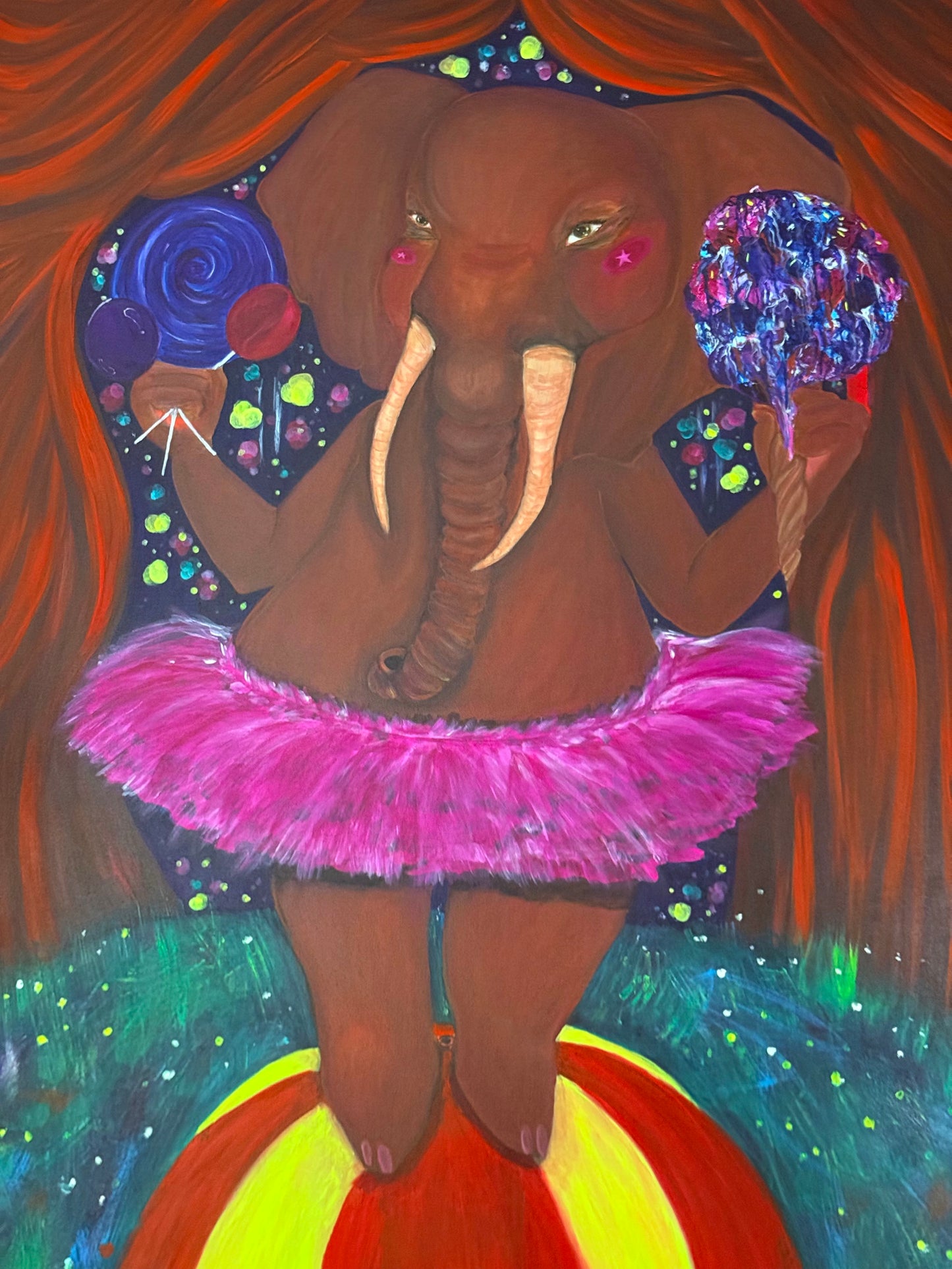 The Waiting Performer – 36"x48" Original Acrylic on Canvas by Jackie Harris