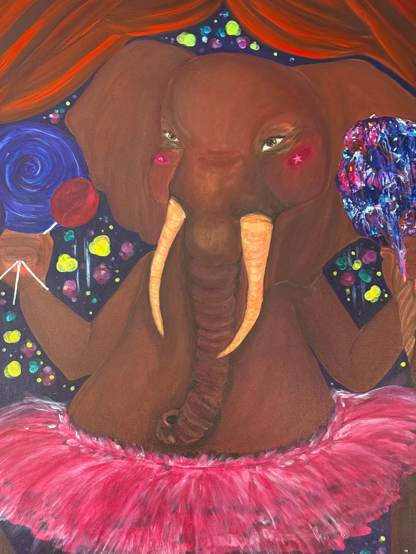 The Waiting Performer – 36"x48" Original Acrylic on Canvas by Jackie Harris