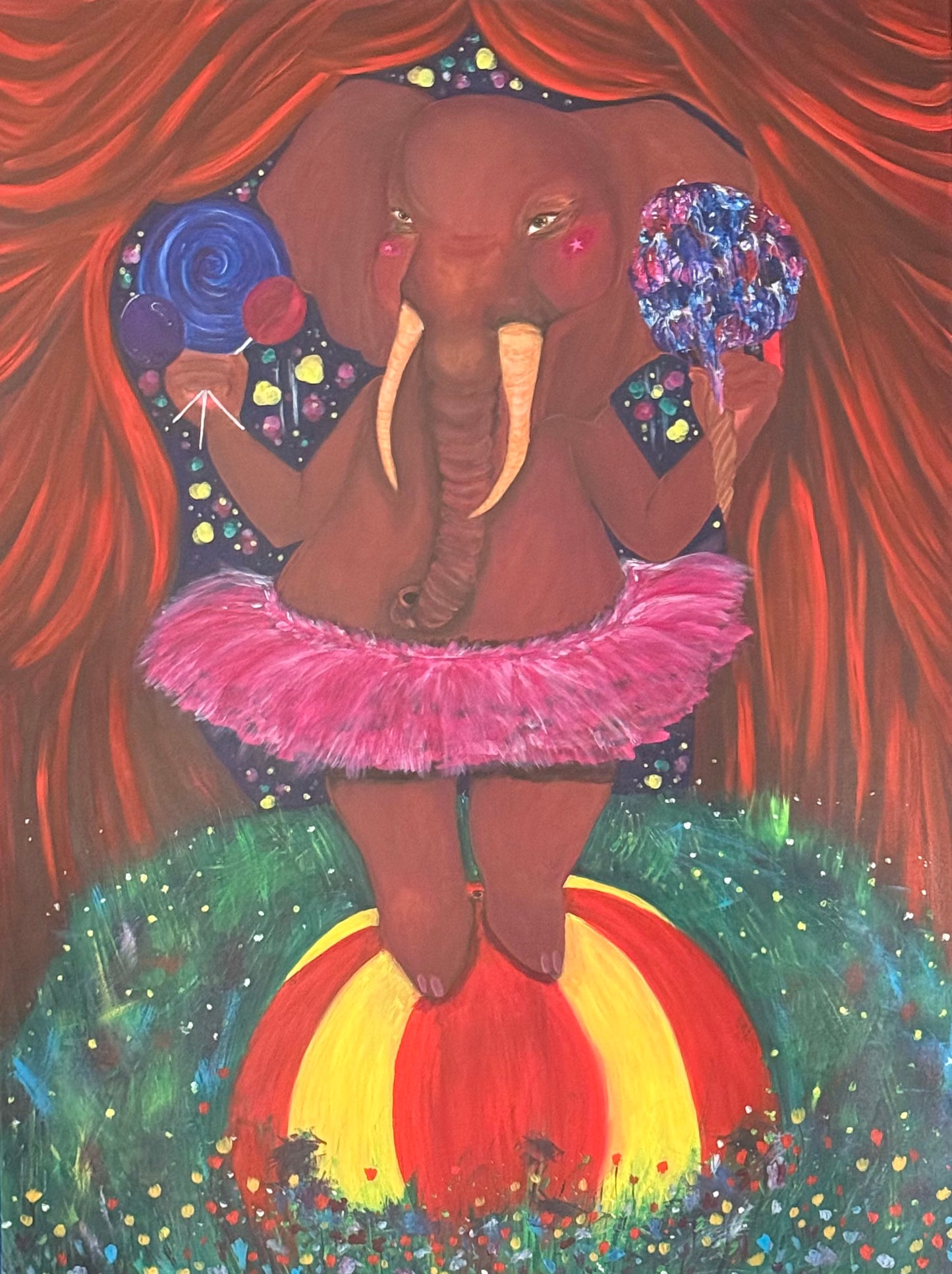 The Waiting Performer – 36"x48" Original Acrylic on Canvas by Jackie Harris