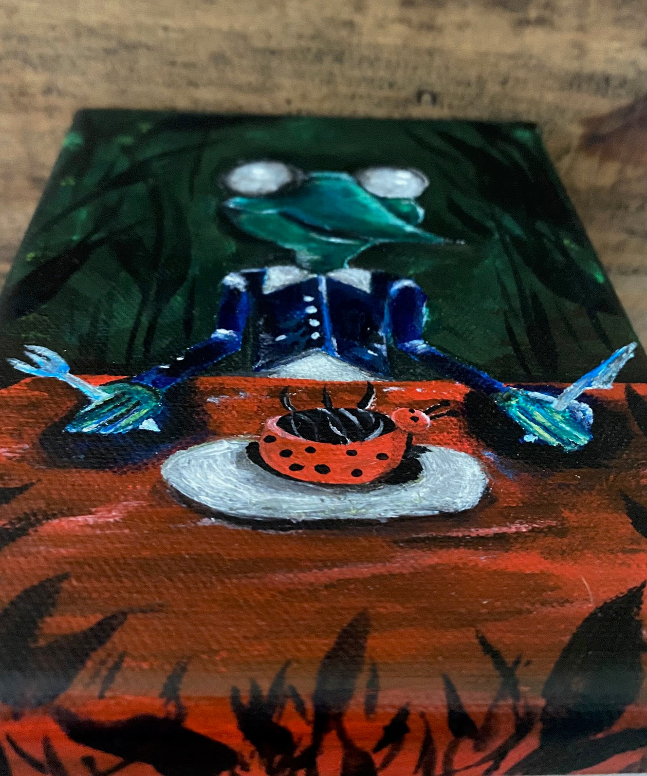 Hungry for Nature – Original Acrylic Painting by Jackie Harris (5x7)